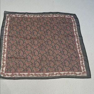 DIMODA, burgundy and black silk paisley scarf